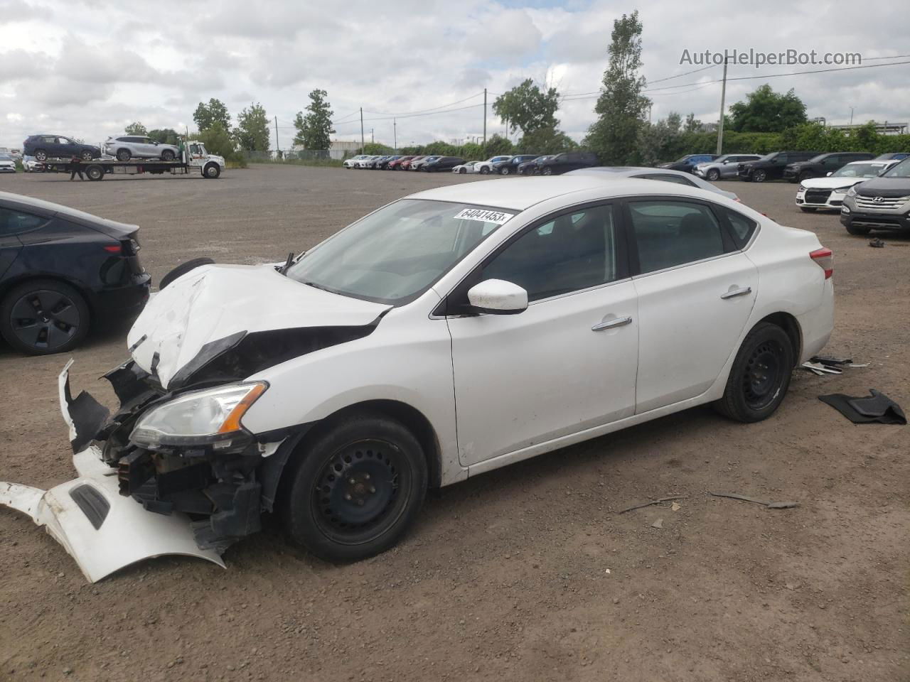 2014 Nissan Sentra S Белый vin: 3N1AB7AP2EL612765