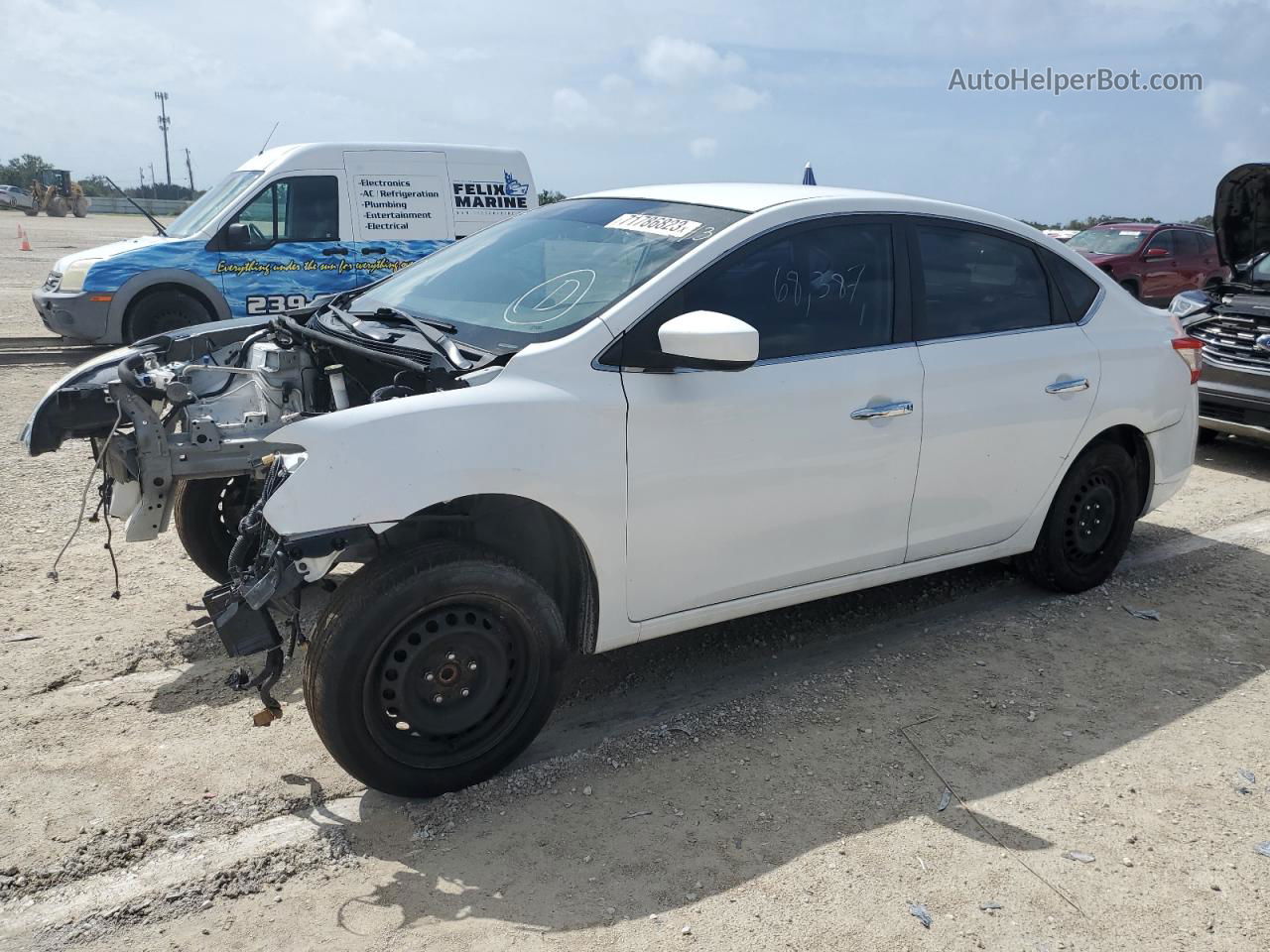 2014 Nissan Sentra S White vin: 3N1AB7AP2EY262587