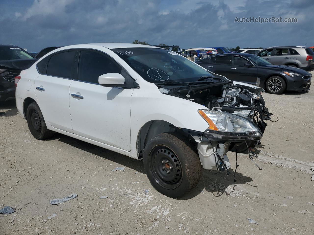 2014 Nissan Sentra S White vin: 3N1AB7AP2EY262587