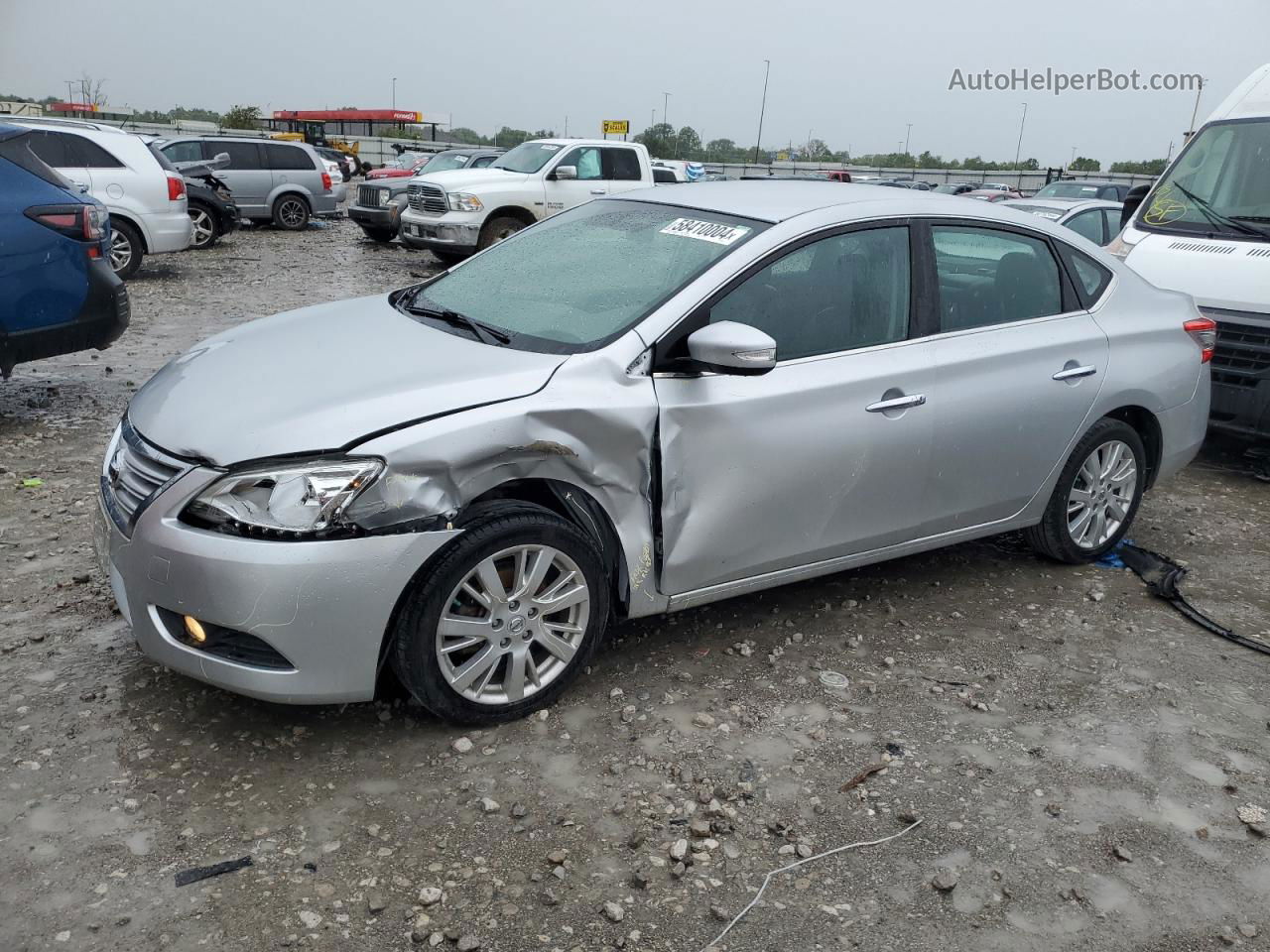 2014 Nissan Sentra S Серебряный vin: 3N1AB7AP2EY341726