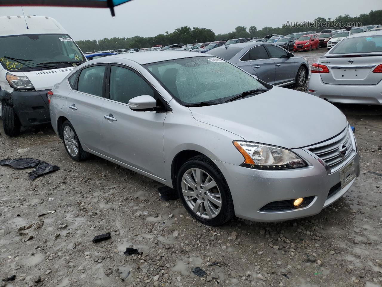 2014 Nissan Sentra S Серебряный vin: 3N1AB7AP2EY341726