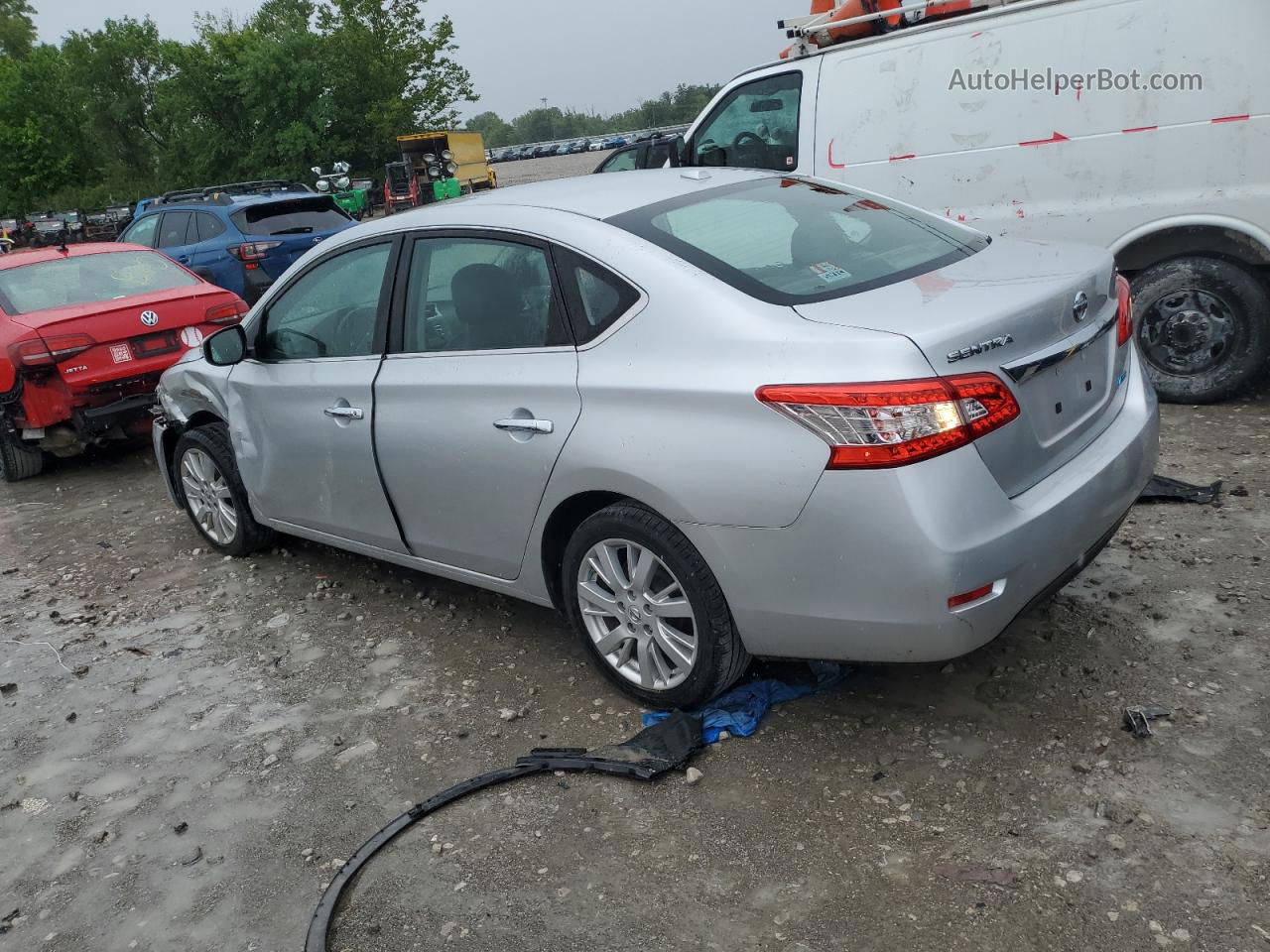 2014 Nissan Sentra S Серебряный vin: 3N1AB7AP2EY341726