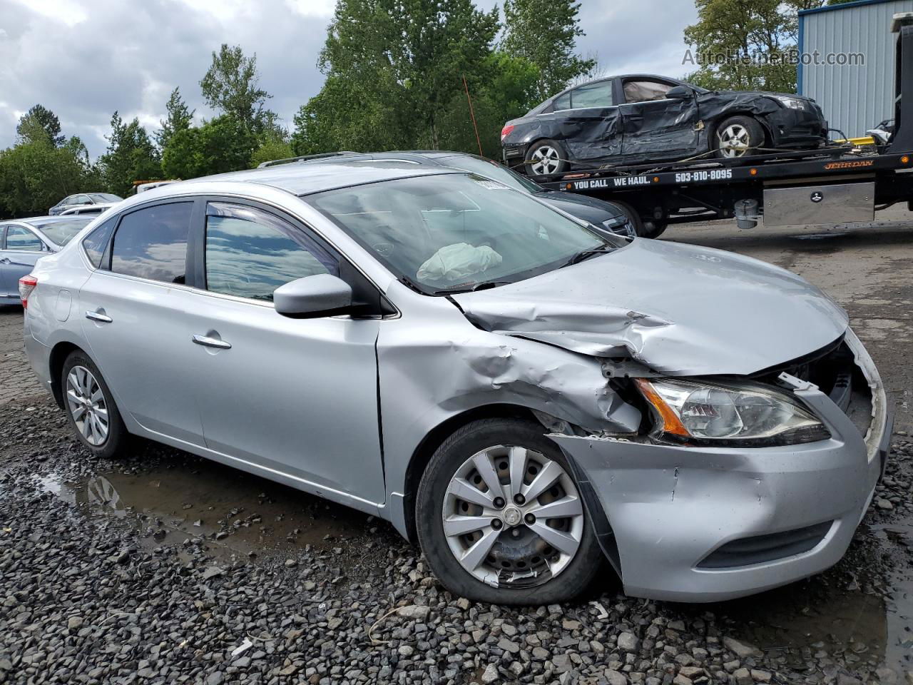 2015 Nissan Sentra S Серебряный vin: 3N1AB7AP2FL691081