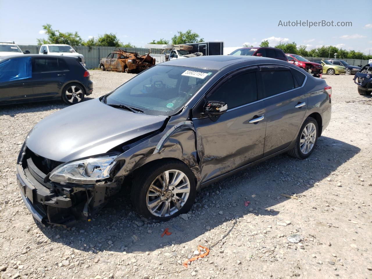 2015 Nissan Sentra S Gray vin: 3N1AB7AP2FY324295