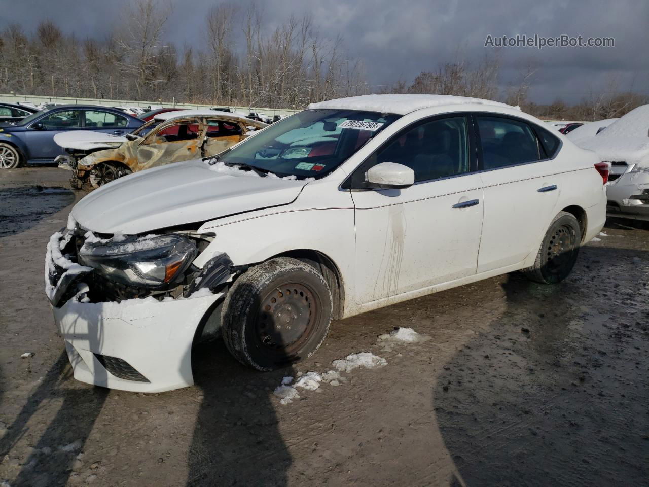 2016 Nissan Sentra S White vin: 3N1AB7AP2GL667588