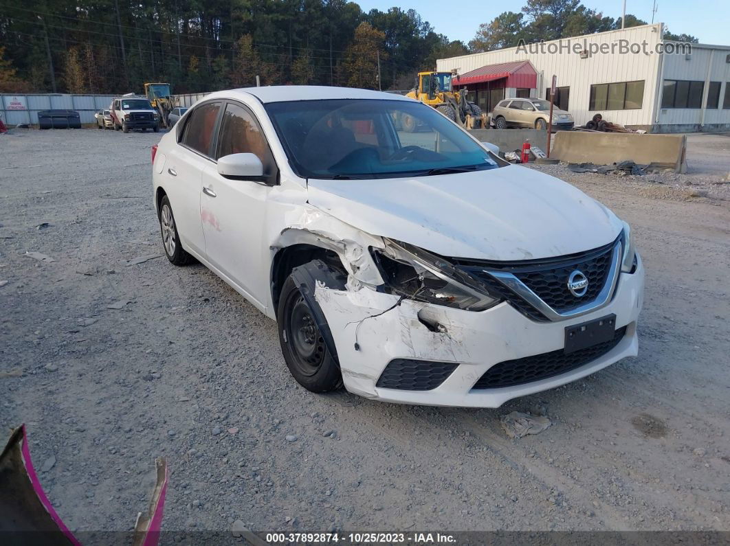 2016 Nissan Sentra S White vin: 3N1AB7AP2GY219256