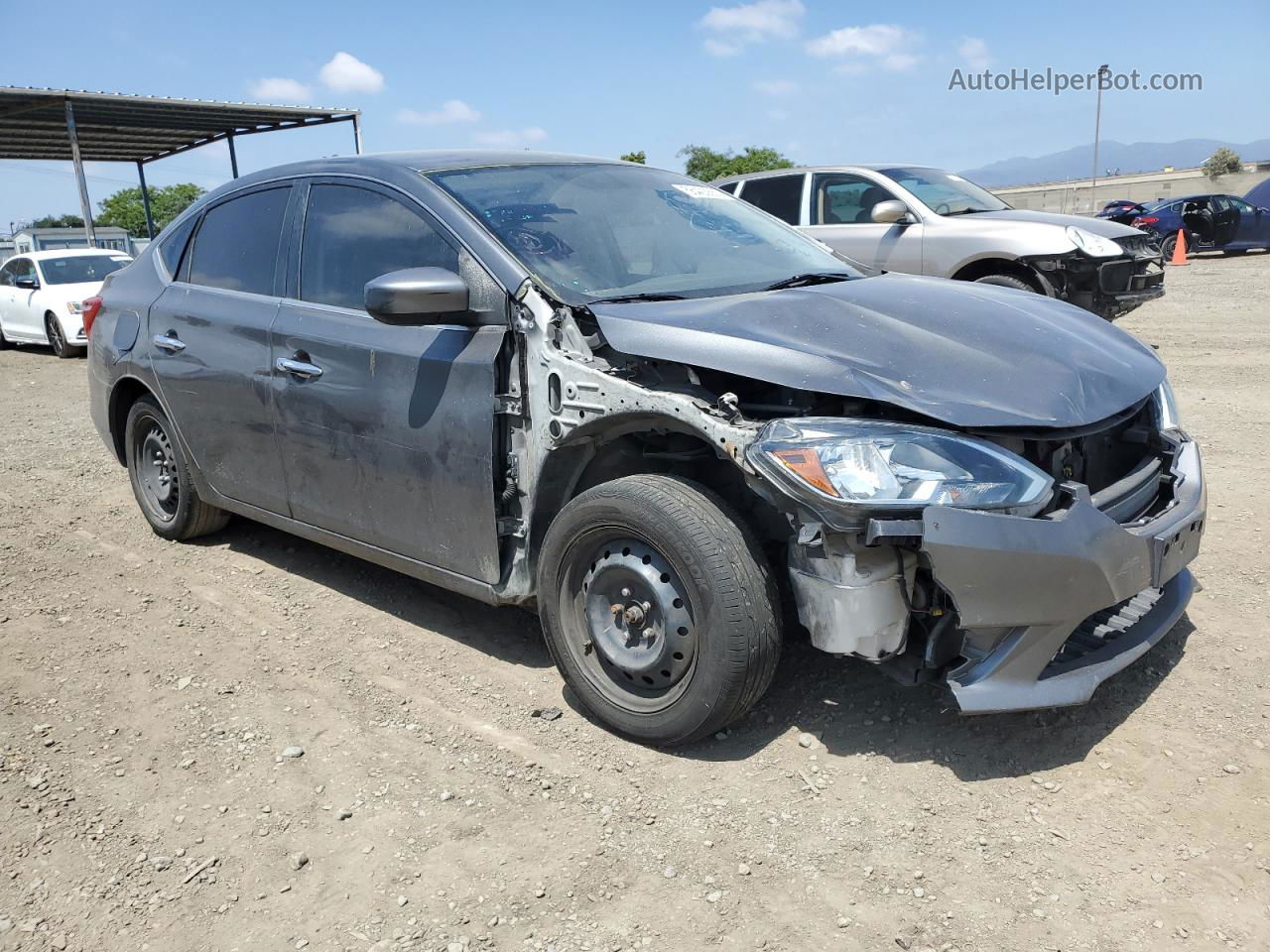 2016 Nissan Sentra S Серый vin: 3N1AB7AP2GY234209