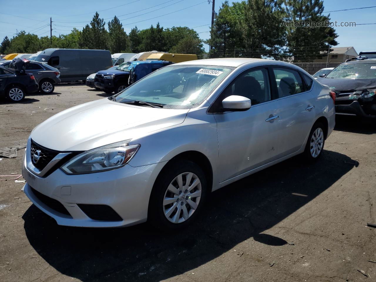 2016 Nissan Sentra S Серебряный vin: 3N1AB7AP2GY264472