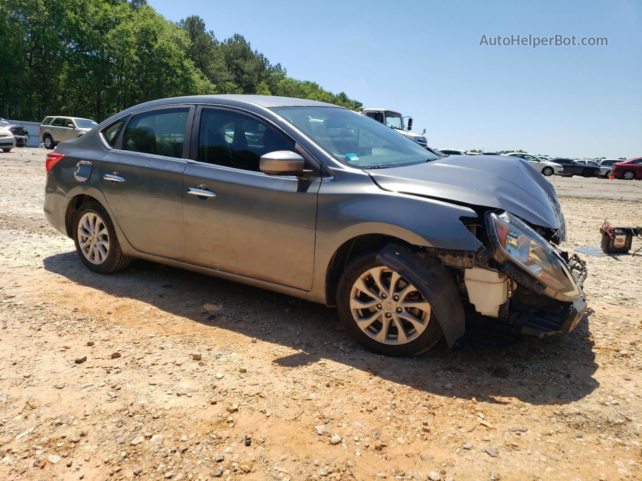 2018 Nissan Sentra S Серый vin: 3N1AB7AP2JL614204