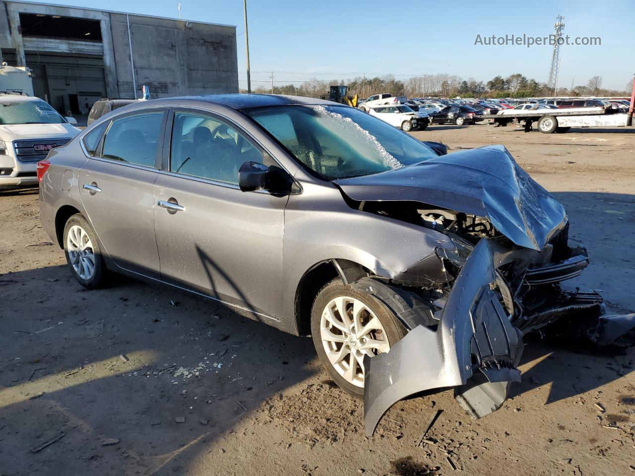 2018 Nissan Sentra S Серый vin: 3N1AB7AP2JL618446