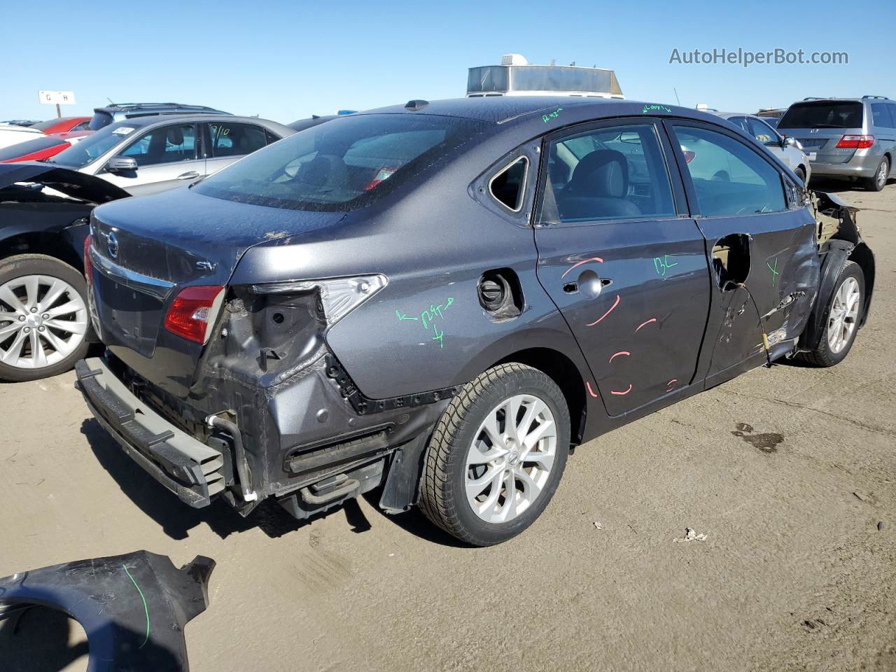 2018 Nissan Sentra S Charcoal vin: 3N1AB7AP2JL647199