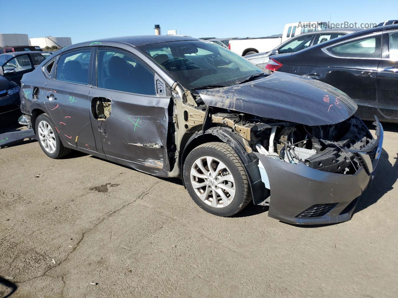 2018 Nissan Sentra S Charcoal vin: 3N1AB7AP2JL647199