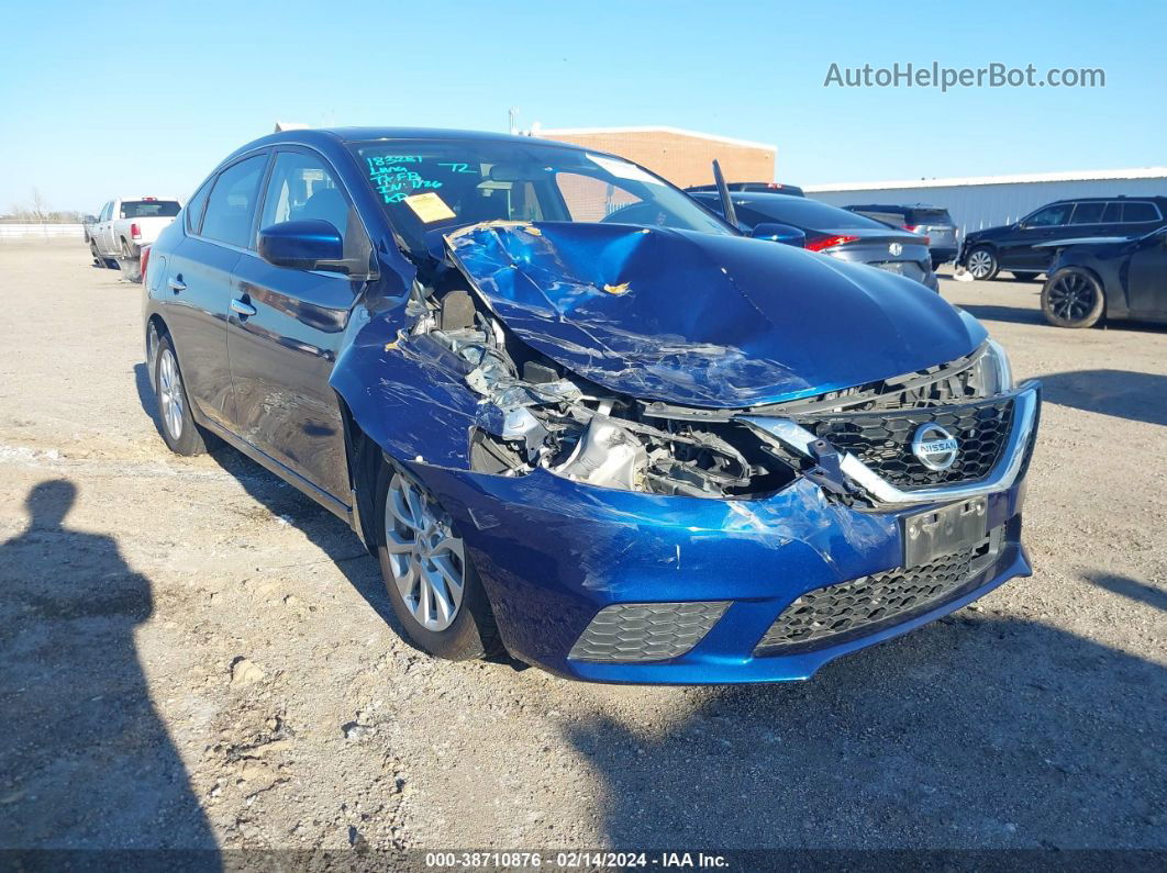 2018 Nissan Sentra Sv Синий vin: 3N1AB7AP2JY211603