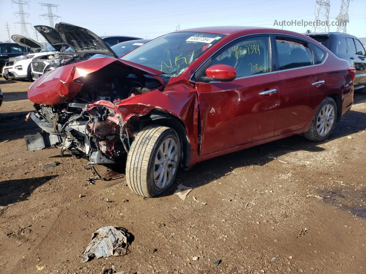 2018 Nissan Sentra S Red vin: 3N1AB7AP2JY283532