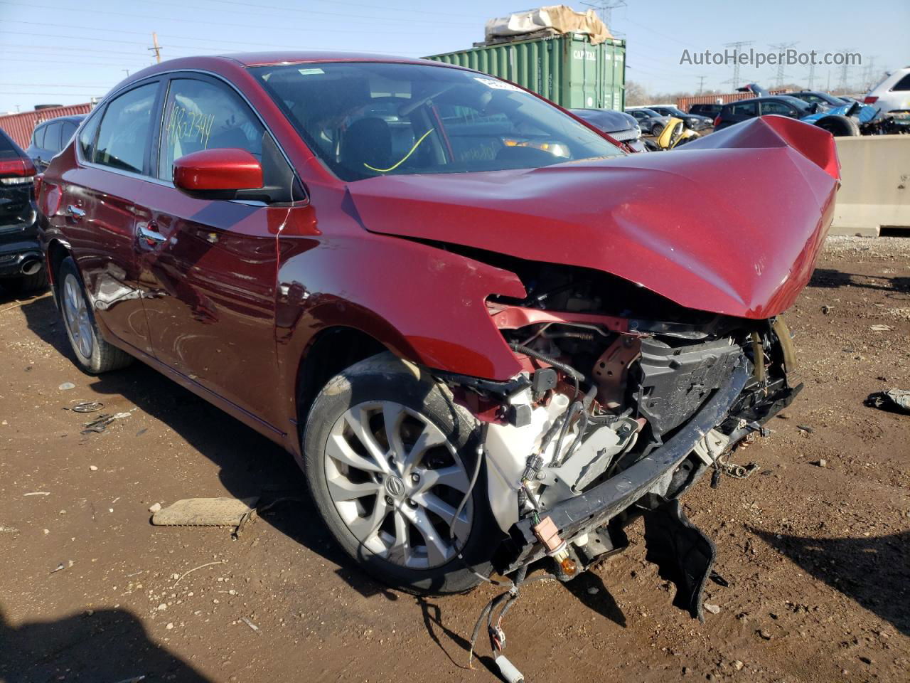 2018 Nissan Sentra S Red vin: 3N1AB7AP2JY283532