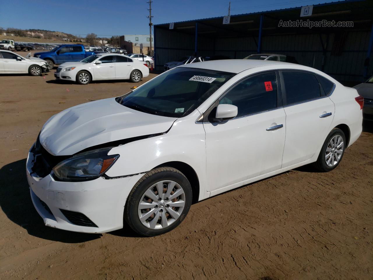 2018 Nissan Sentra S Белый vin: 3N1AB7AP2JY296328