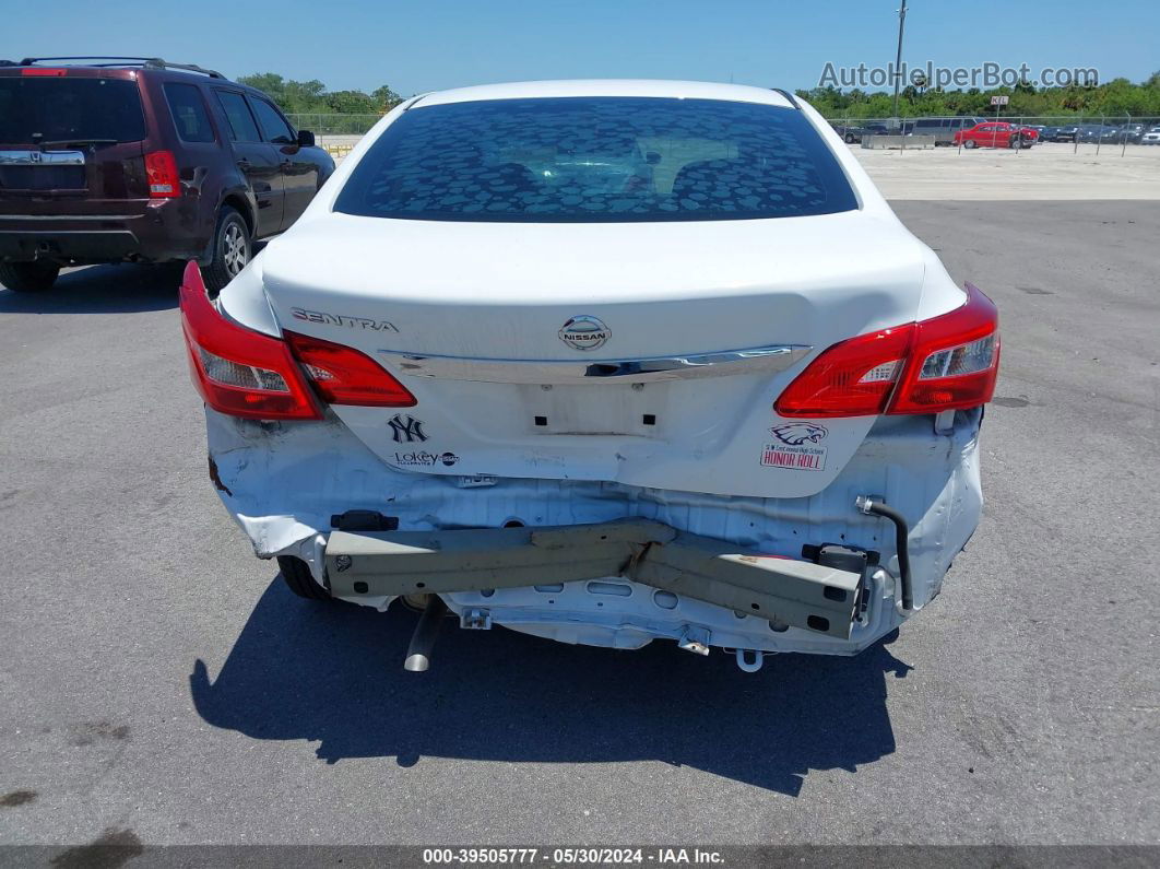 2018 Nissan Sentra S White vin: 3N1AB7AP2JY319428