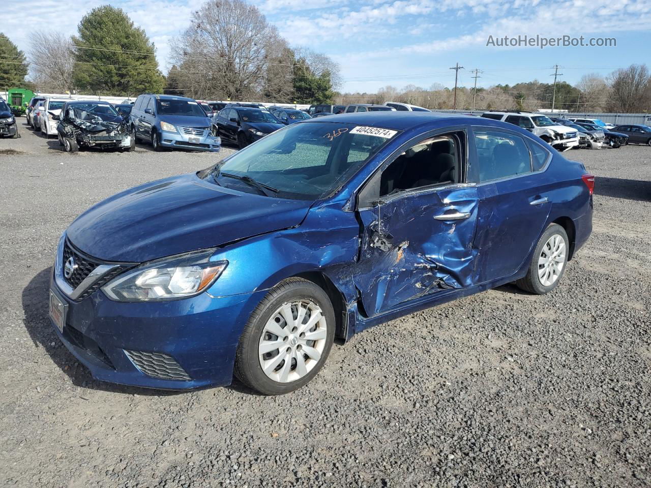 2018 Nissan Sentra S Blue vin: 3N1AB7AP2JY336231