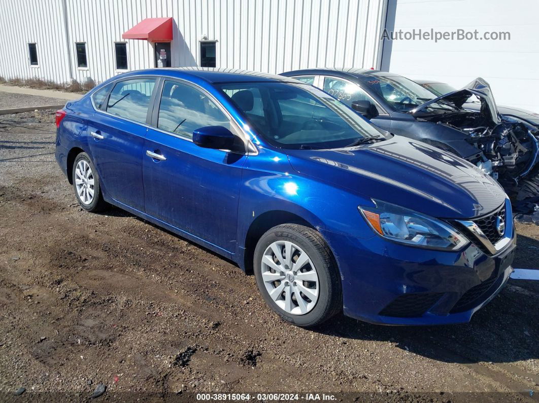 2018 Nissan Sentra S Blue vin: 3N1AB7AP2JY340165