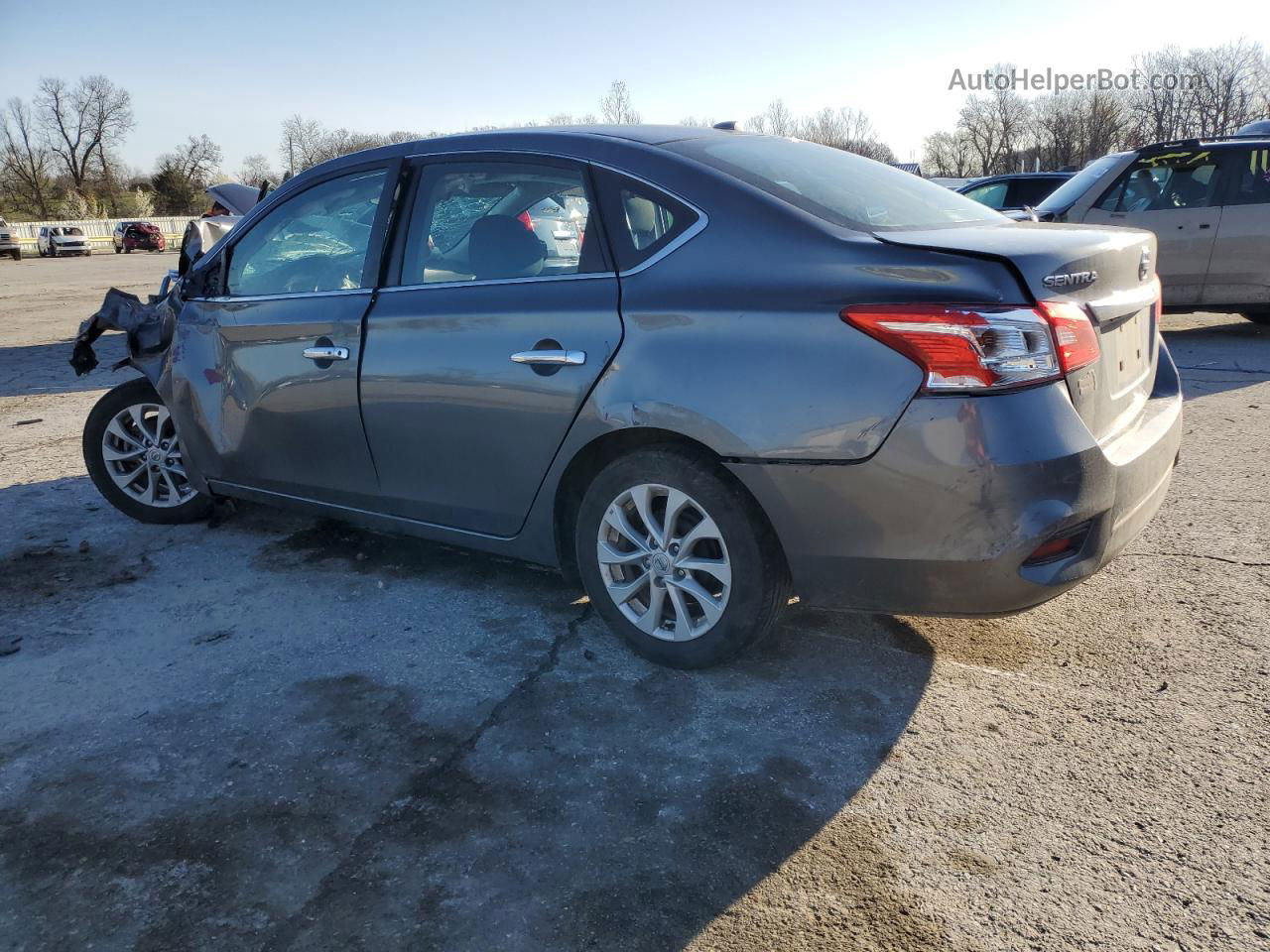 2019 Nissan Sentra S Серый vin: 3N1AB7AP2KL614155