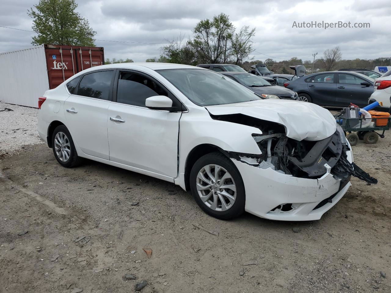 2019 Nissan Sentra S Белый vin: 3N1AB7AP2KY207553