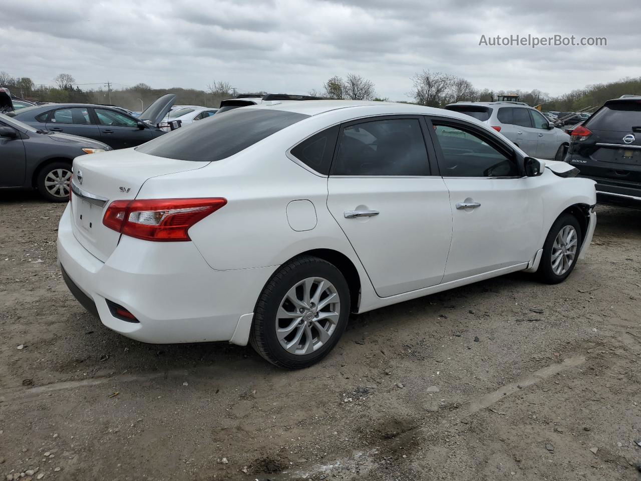 2019 Nissan Sentra S Белый vin: 3N1AB7AP2KY207553