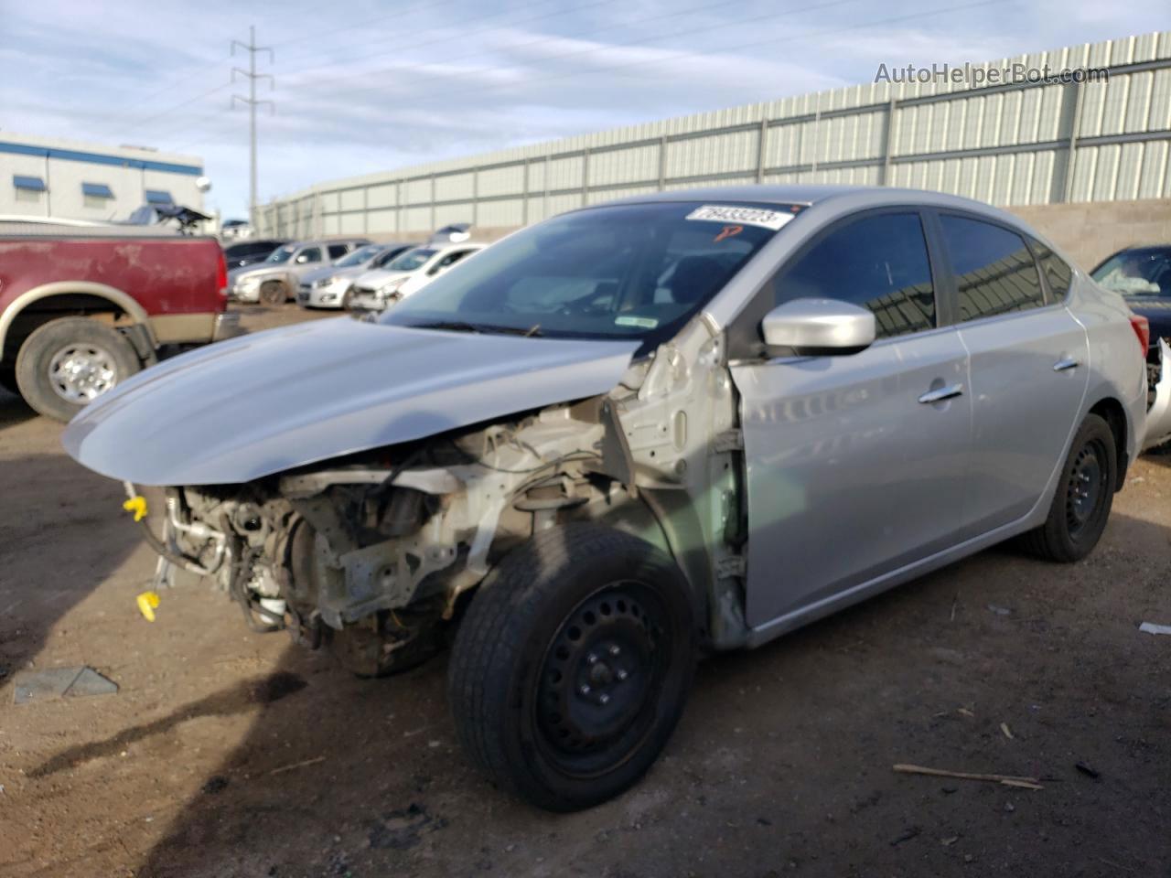 2019 Nissan Sentra S Серебряный vin: 3N1AB7AP2KY211117