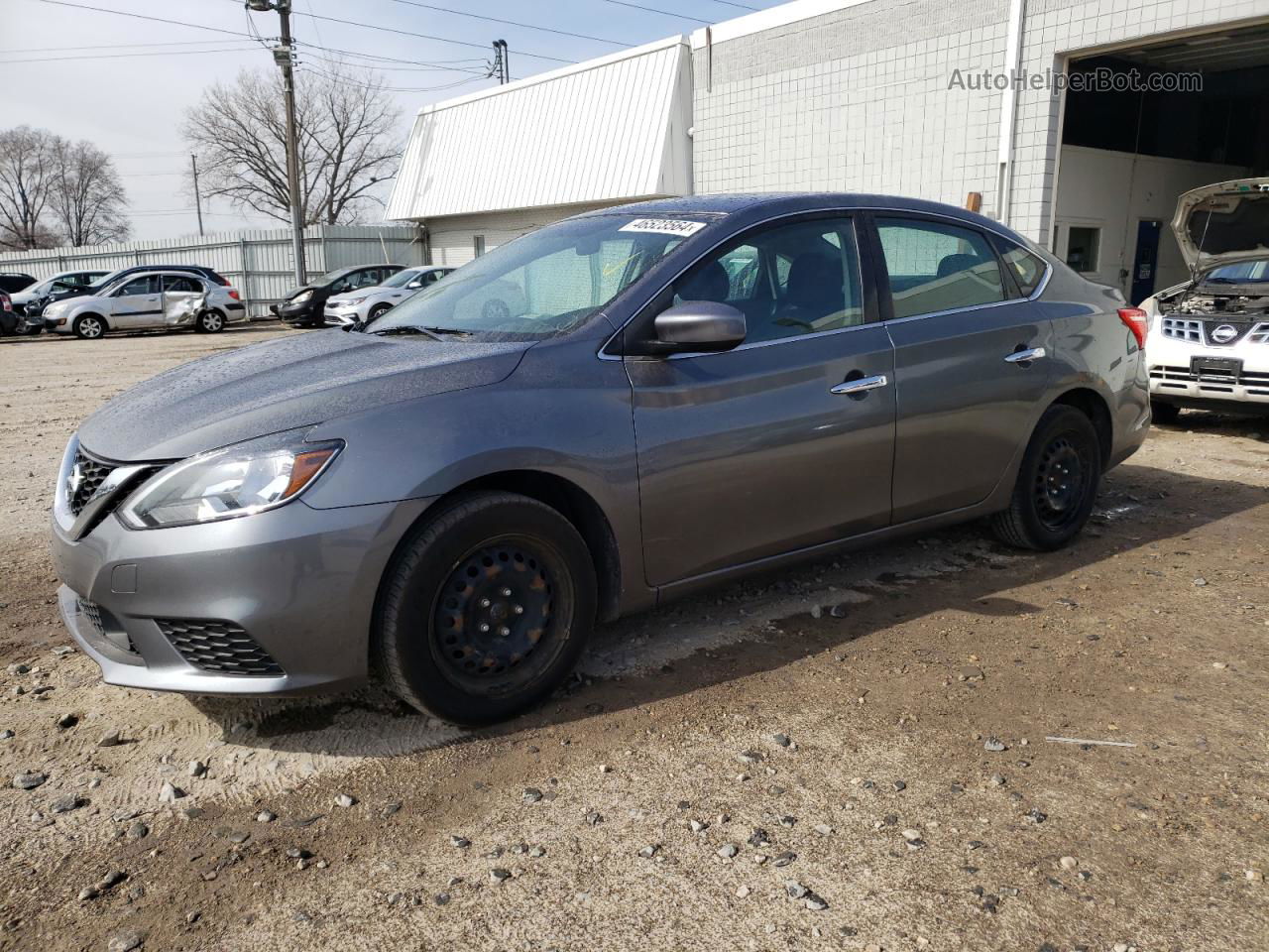 2019 Nissan Sentra S Серый vin: 3N1AB7AP2KY225762