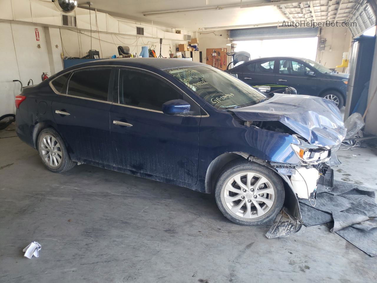 2019 Nissan Sentra S Синий vin: 3N1AB7AP2KY230587