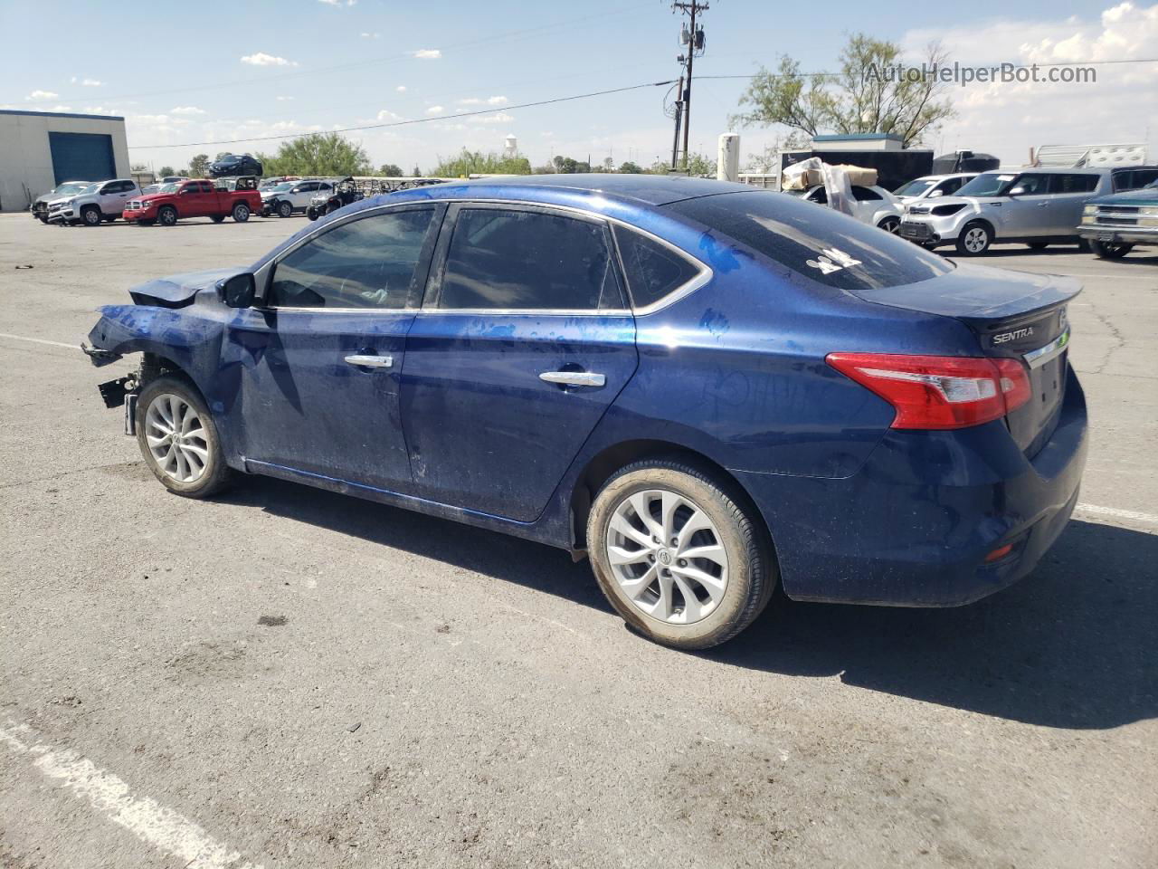 2019 Nissan Sentra S Синий vin: 3N1AB7AP2KY230587