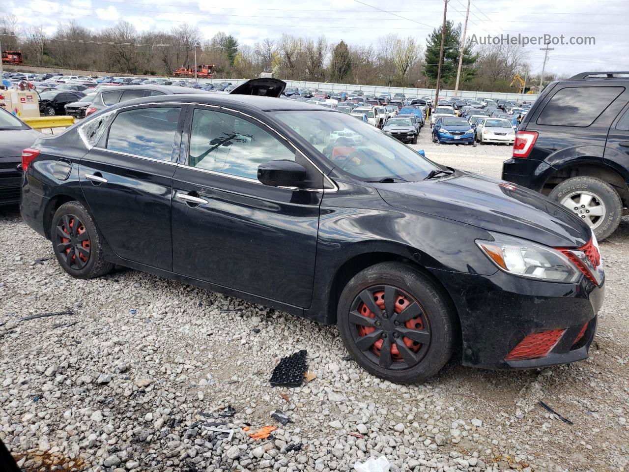 2019 Nissan Sentra S Черный vin: 3N1AB7AP2KY233893