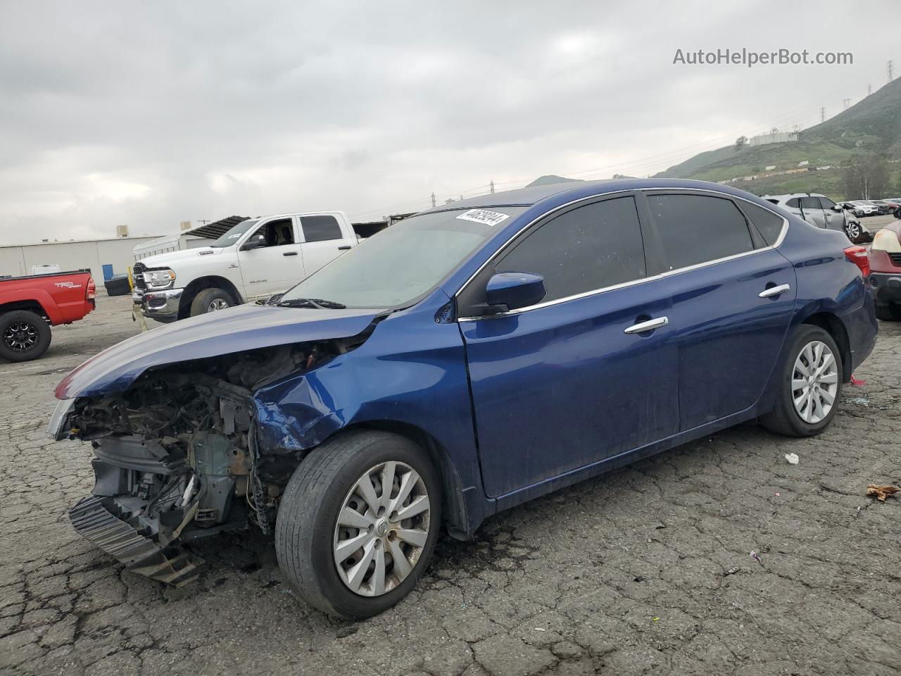 2019 Nissan Sentra S Blue vin: 3N1AB7AP2KY256140