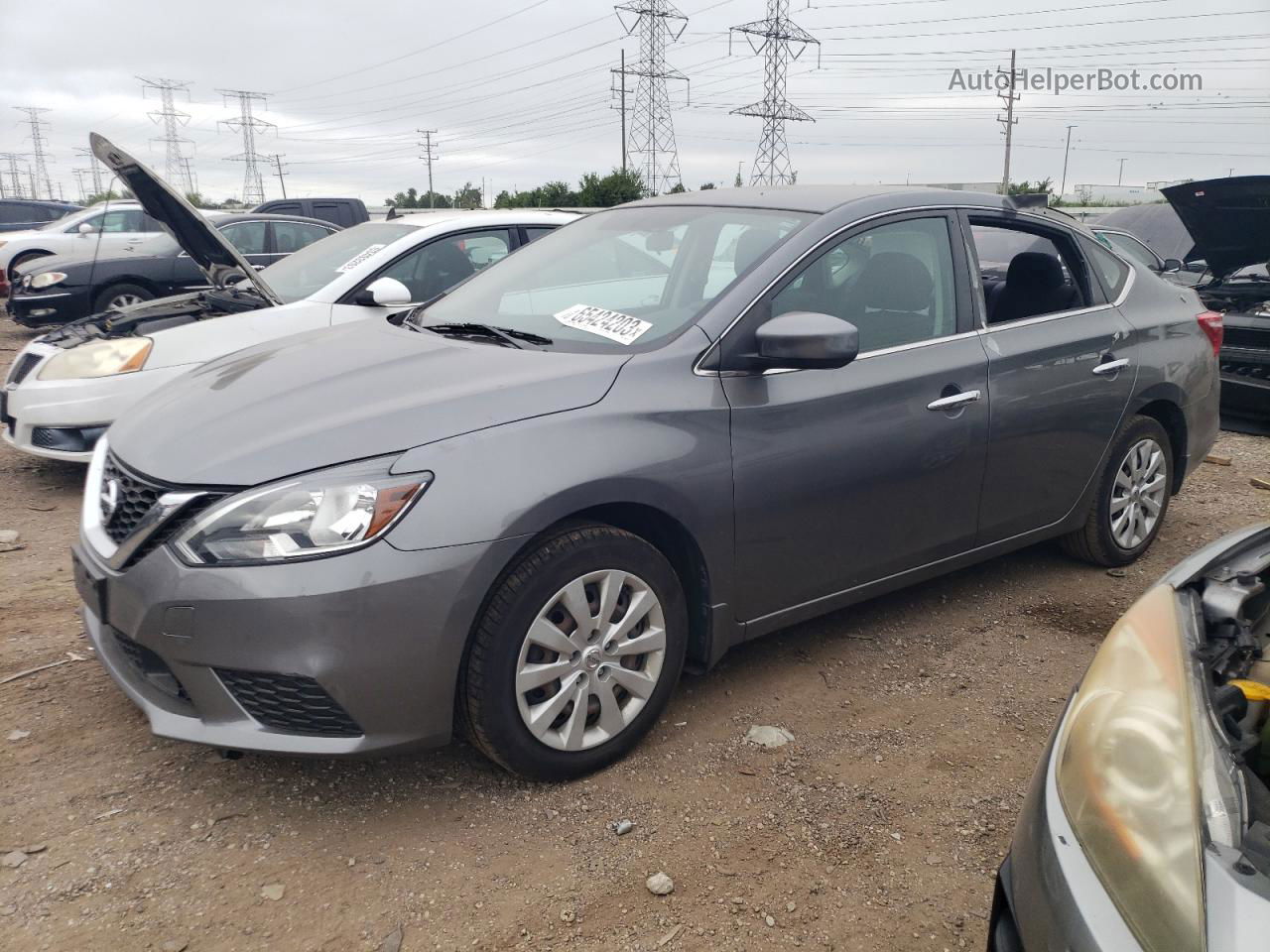 2019 Nissan Sentra S Серый vin: 3N1AB7AP2KY265730