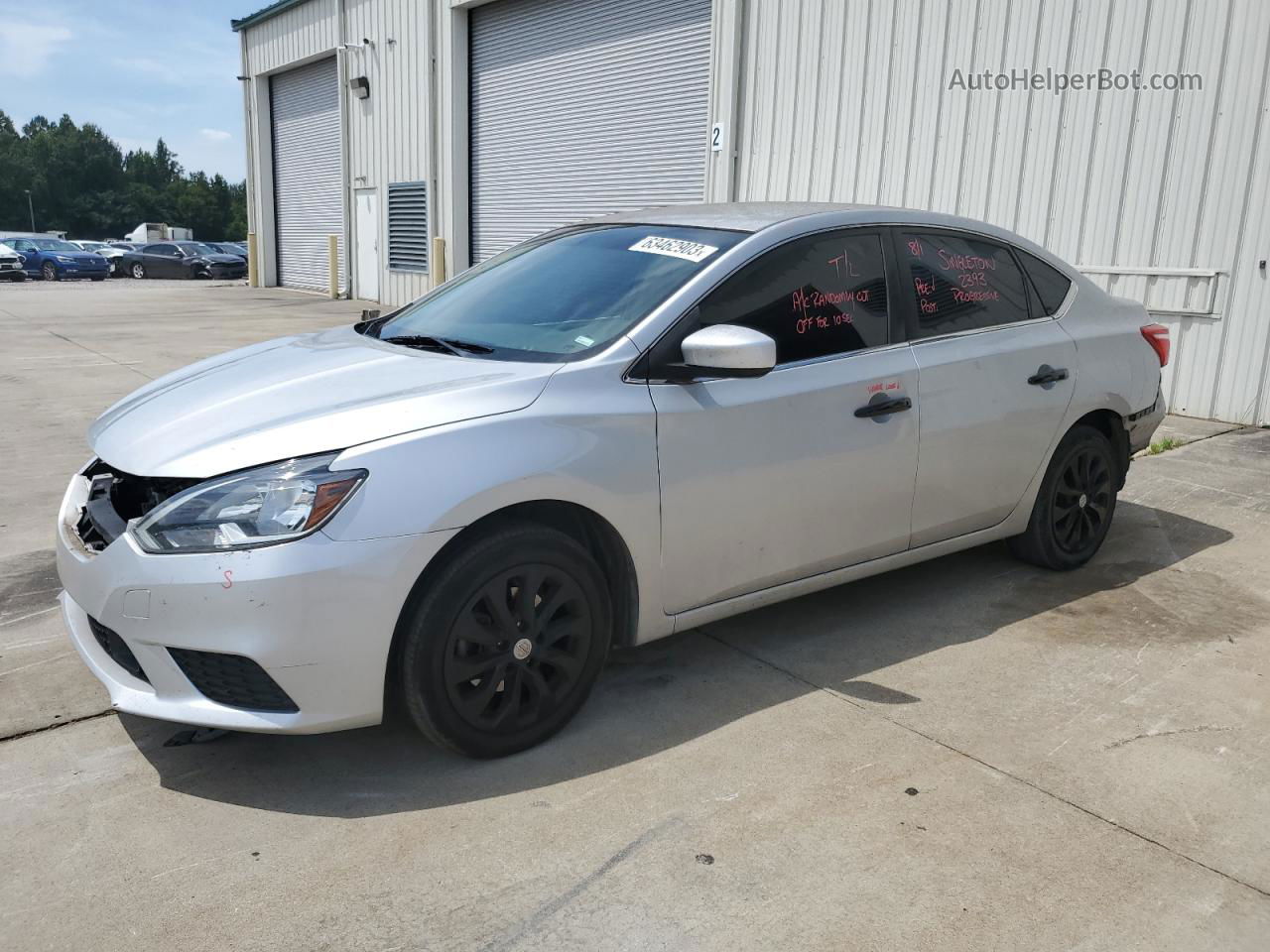 2019 Nissan Sentra S Серебряный vin: 3N1AB7AP2KY281409