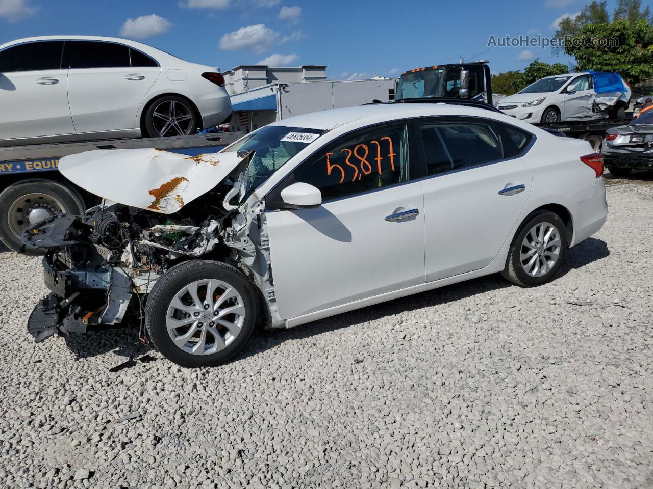 2019 Nissan Sentra S White vin: 3N1AB7AP2KY283385