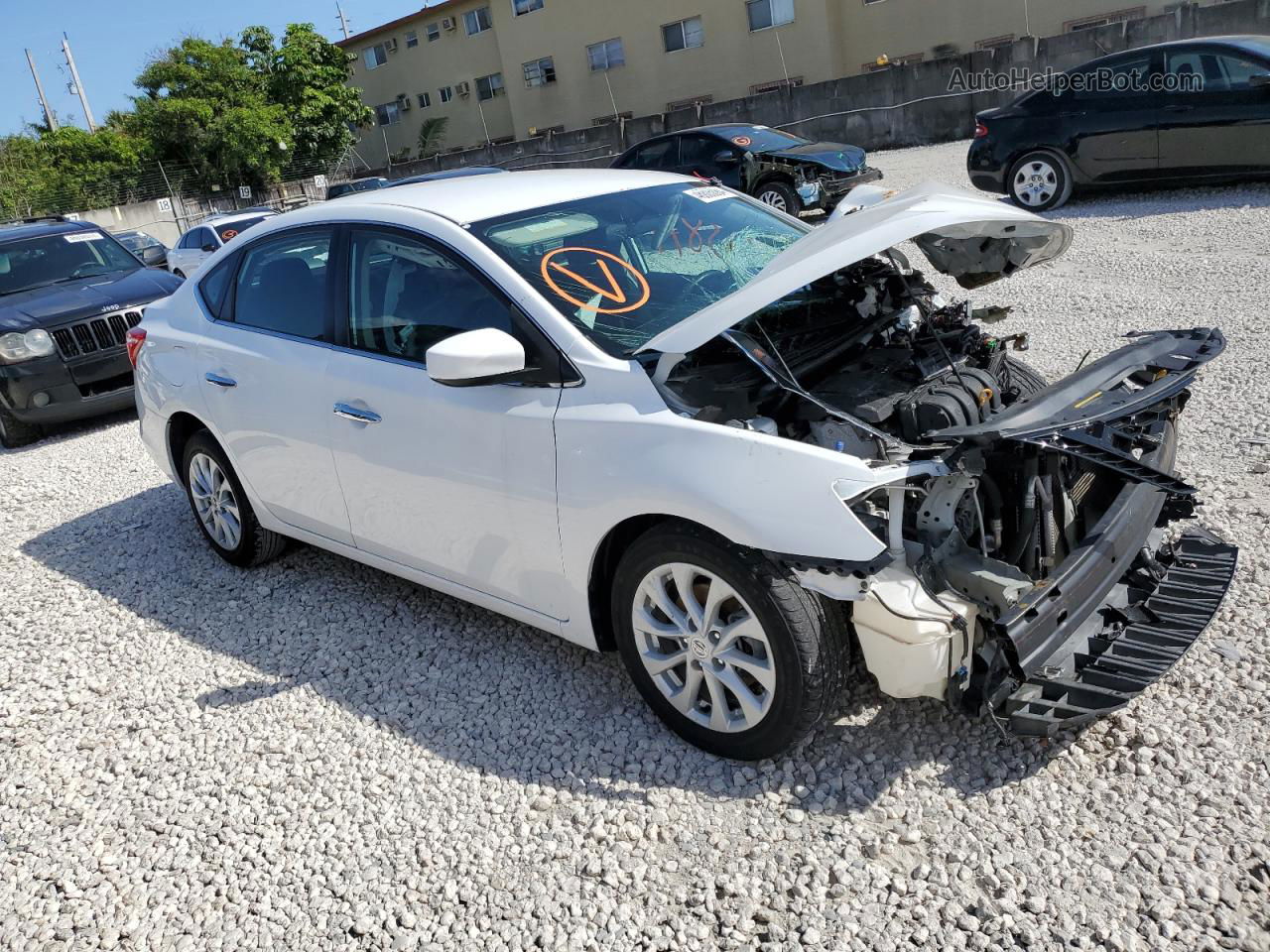 2019 Nissan Sentra S White vin: 3N1AB7AP2KY283385