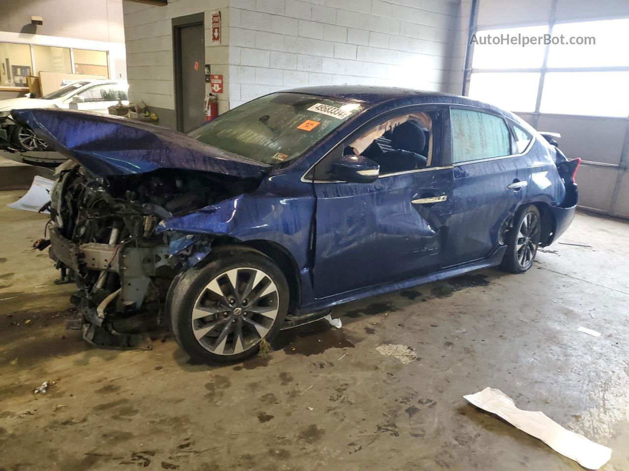 2019 Nissan Sentra S Синий vin: 3N1AB7AP2KY289302