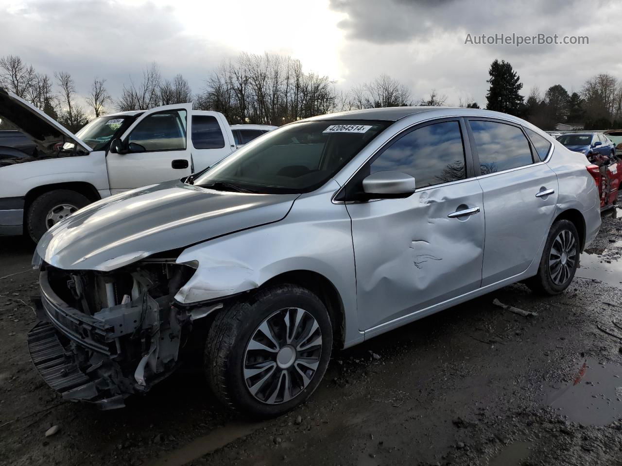 2019 Nissan Sentra S Silver vin: 3N1AB7AP2KY313260