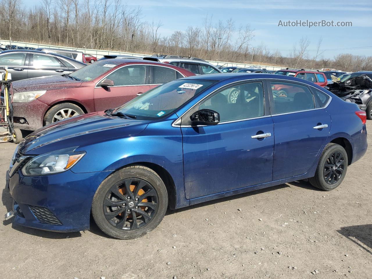 2019 Nissan Sentra S Синий vin: 3N1AB7AP2KY357968