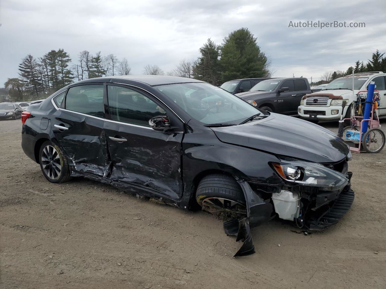 2019 Nissan Sentra S Черный vin: 3N1AB7AP2KY364645