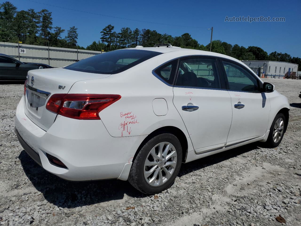 2019 Nissan Sentra S Белый vin: 3N1AB7AP2KY394406