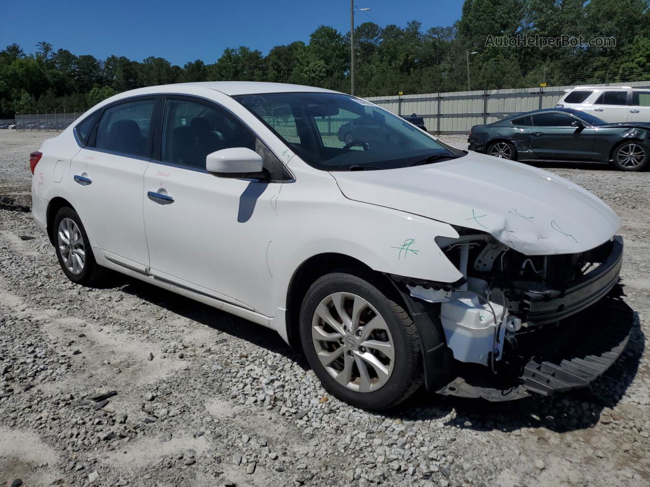 2019 Nissan Sentra S White vin: 3N1AB7AP2KY394406