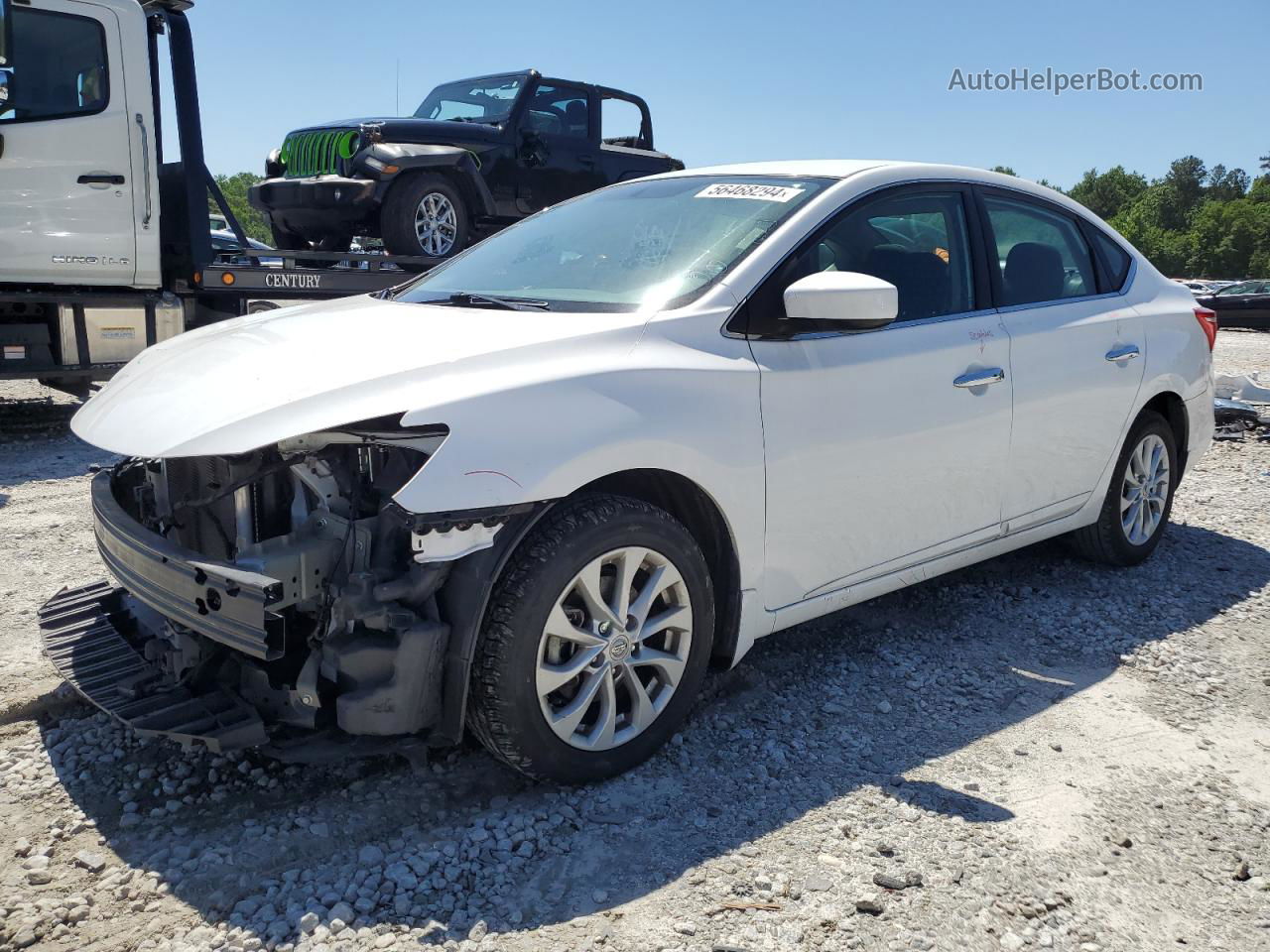 2019 Nissan Sentra S White vin: 3N1AB7AP2KY394406