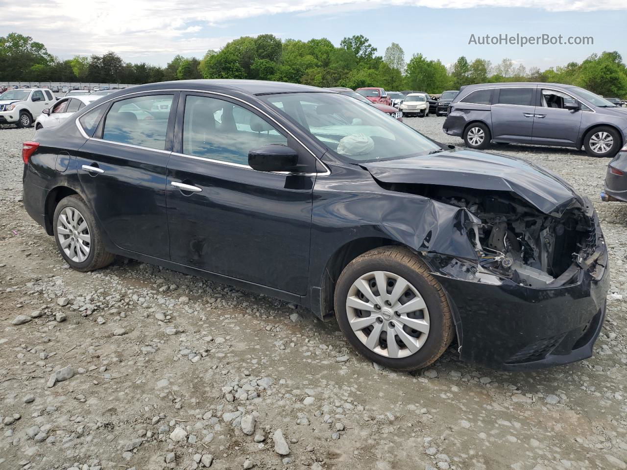 2019 Nissan Sentra S Черный vin: 3N1AB7AP2KY398987