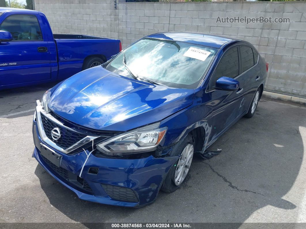 2019 Nissan Sentra Sv Синий vin: 3N1AB7AP2KY427310