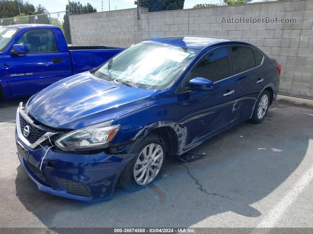 2019 Nissan Sentra Sv Синий vin: 3N1AB7AP2KY427310