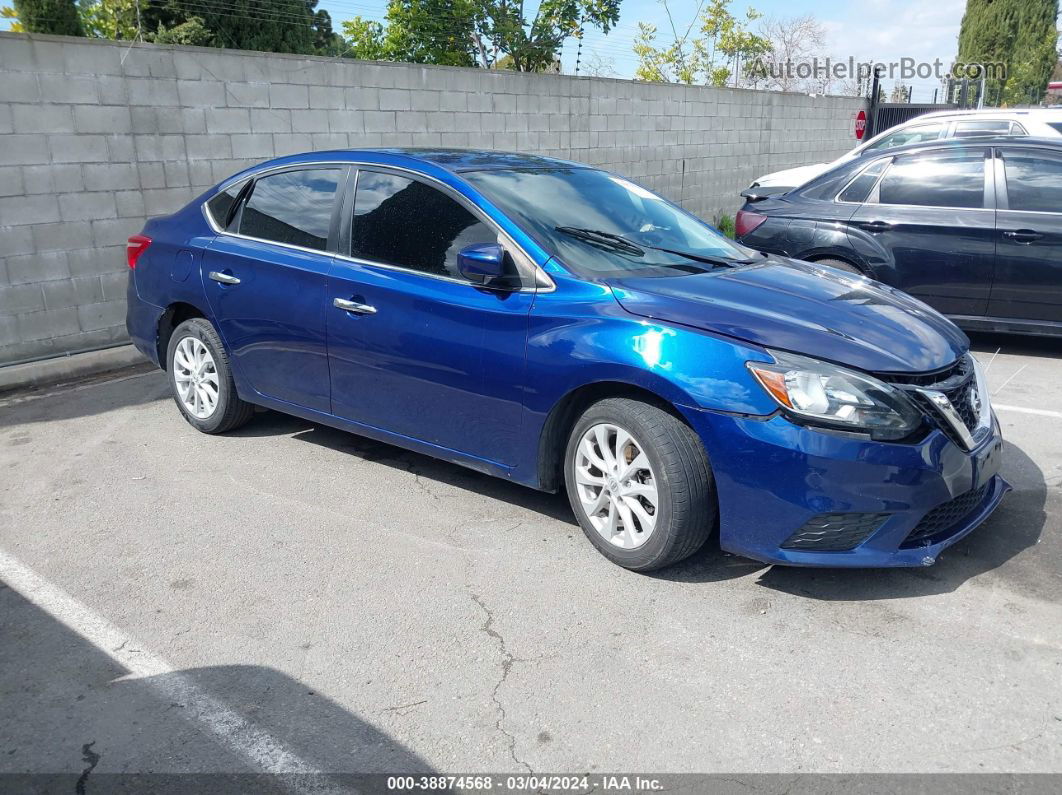 2019 Nissan Sentra Sv Синий vin: 3N1AB7AP2KY427310