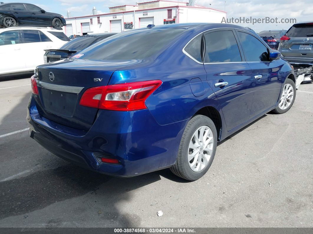 2019 Nissan Sentra Sv Синий vin: 3N1AB7AP2KY427310