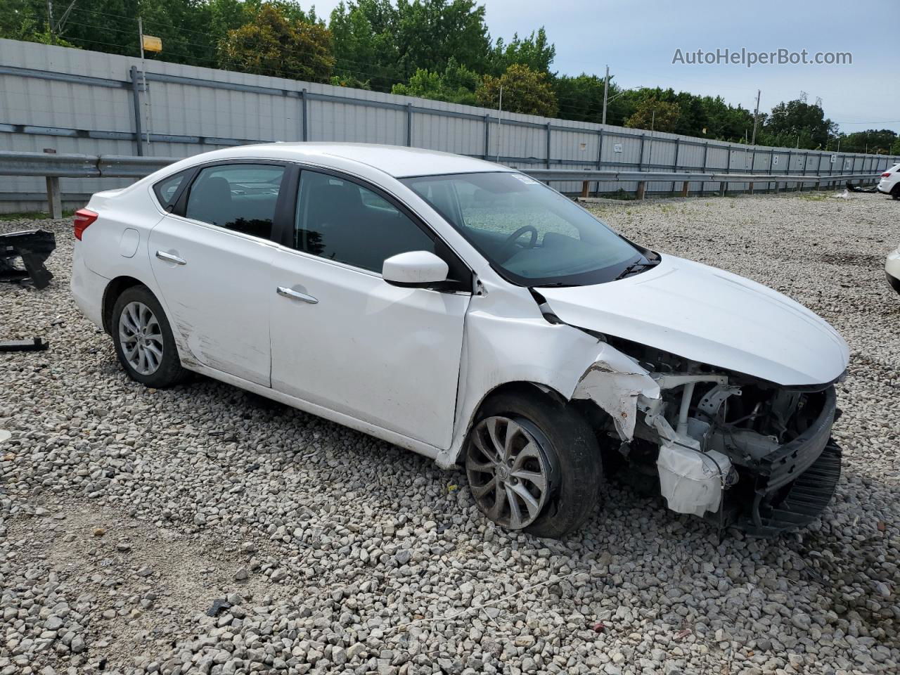 2019 Nissan Sentra S White vin: 3N1AB7AP2KY431633