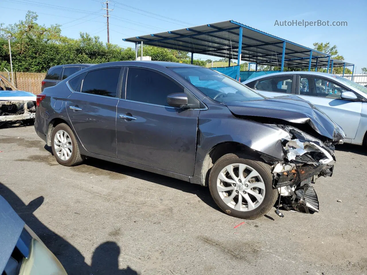 2019 Nissan Sentra S Gray vin: 3N1AB7AP2KY445449